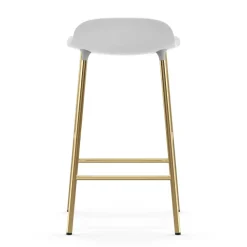 Taburete de bar con patas de bronce Form, Blanco