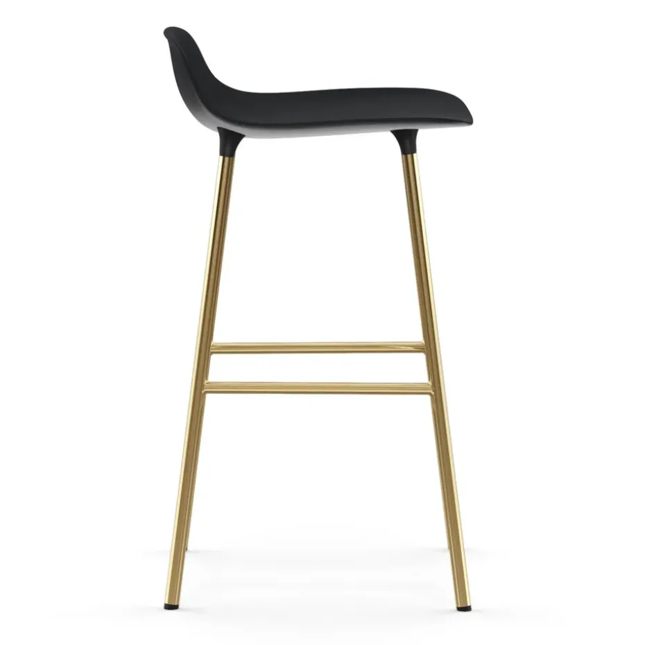 Taburete de bar con patas de bronce Form, Negro