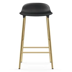 Taburete de bar con patas de bronce Form, Negro
