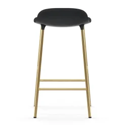 Taburete de bar con patas de bronce Form, Negro