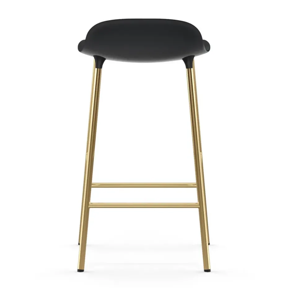 Taburete de bar con patas de bronce Form, Negro
