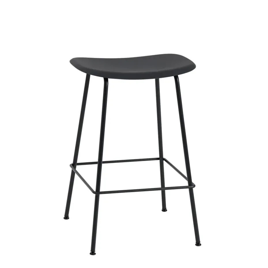 Taburete de bar Fiber Tube 65 cm, negro