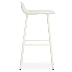 Taburete de bar Form Chair con patas de metal, blanco