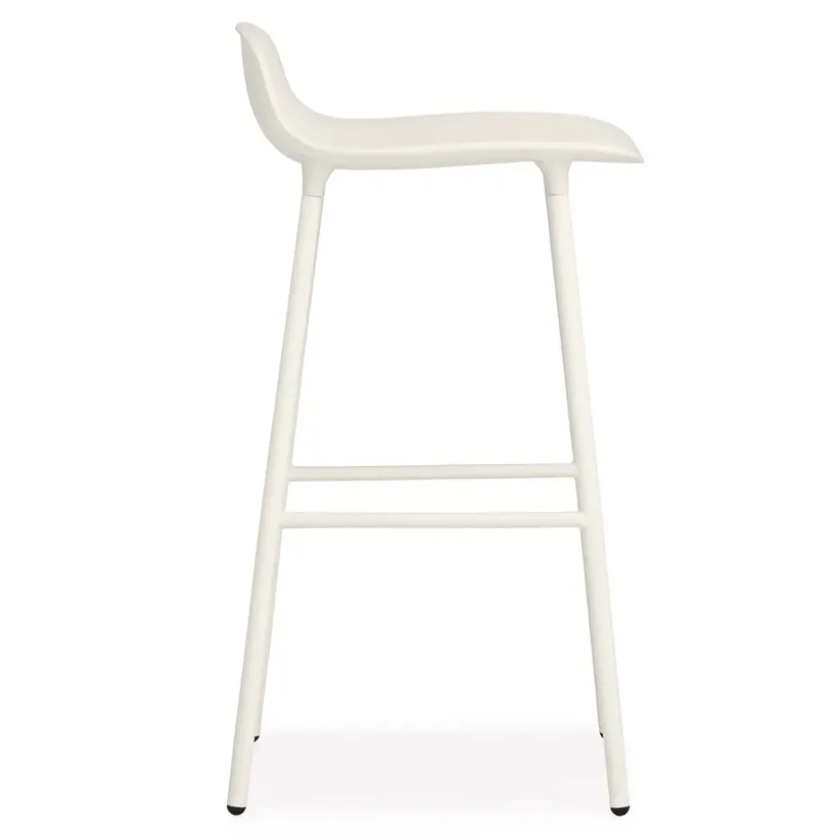 Taburete de bar Form Chair con patas de metal, blanco