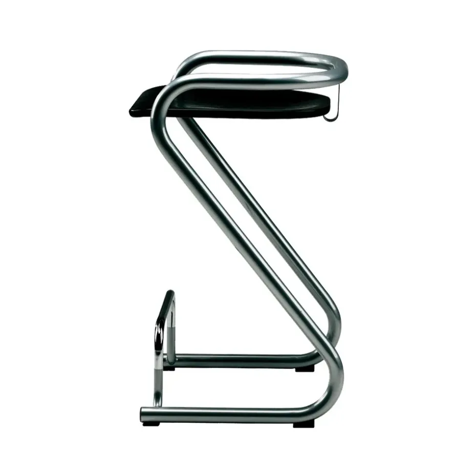 Taburete de bar S70-3 , Negro-cromo