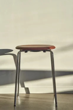 Taburete Dot cuero, Chestnut
