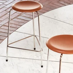Taburete High Dot cuero, Walnut