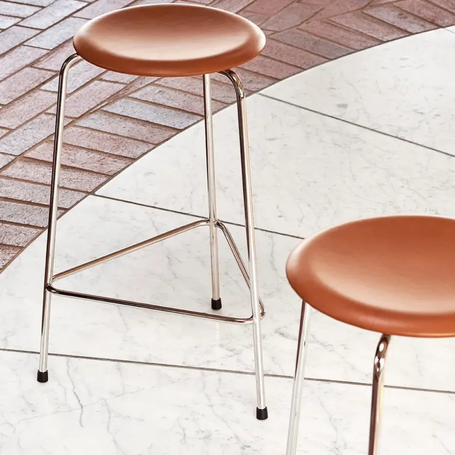 Taburete High Dot cuero, Walnut