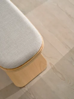 Taburete Luno 48×28×72 cm, Roble-beige textil