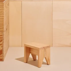 Taburete Manolito Short, Natural, 30 cm