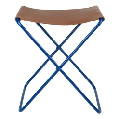 Taburete Nola cuero, Intense blue