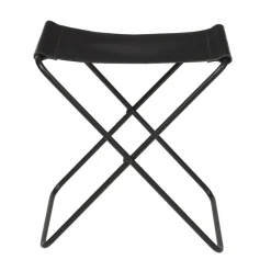 Taburete Nola cuero, Negro, 45 cm