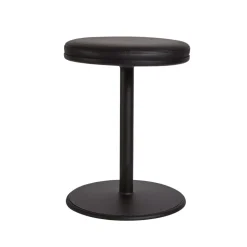 Taburete Orbit, Negro, cuero negro