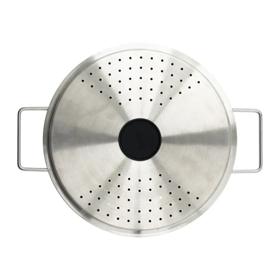 Tapa vertedora Eva Trio de acero inoxidable reciclado, Ø24 cm