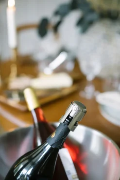 Tapón para botella vino y champagne Bourdeaux, acero inoxidable