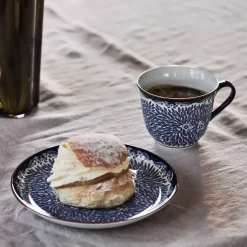 Taza 40 cl y platillo Ø20 cm Ostindia Floris, Azuln