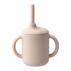 Taza con pajita Idun de silicona 120 ml, Blush