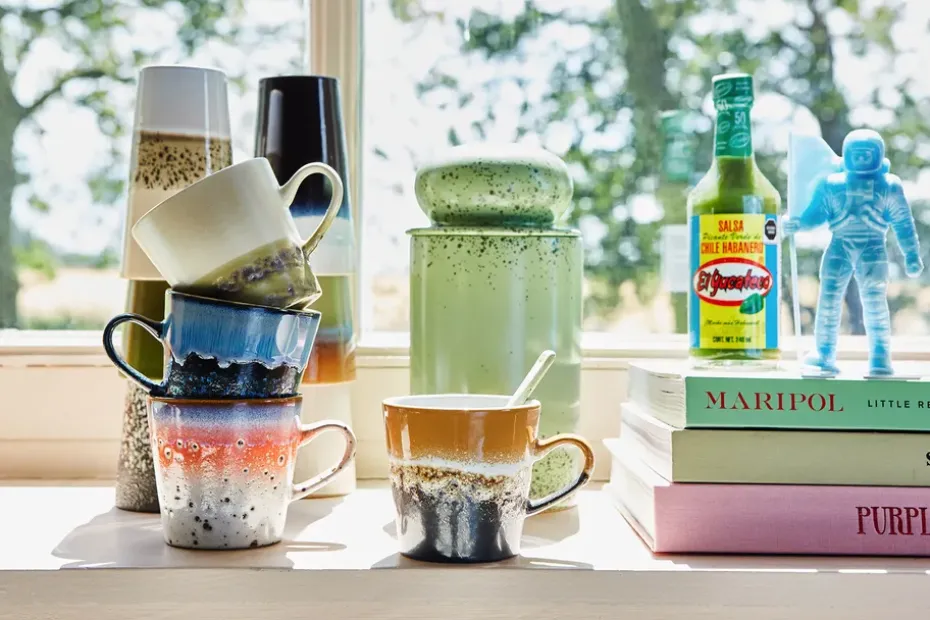 Taza de café americano 70's, 27 cl, Asteroides