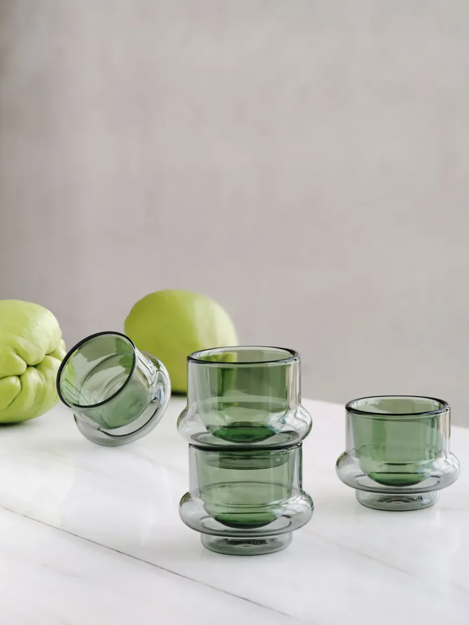 Taza de espresso Bump 5 cl pack de 4, Verde