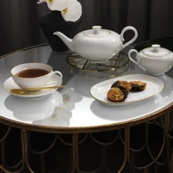 Taza de té Anmut Gold, blanco