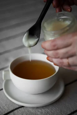 Taza de té y platillo Ernst 7,5 cm, arena blanca