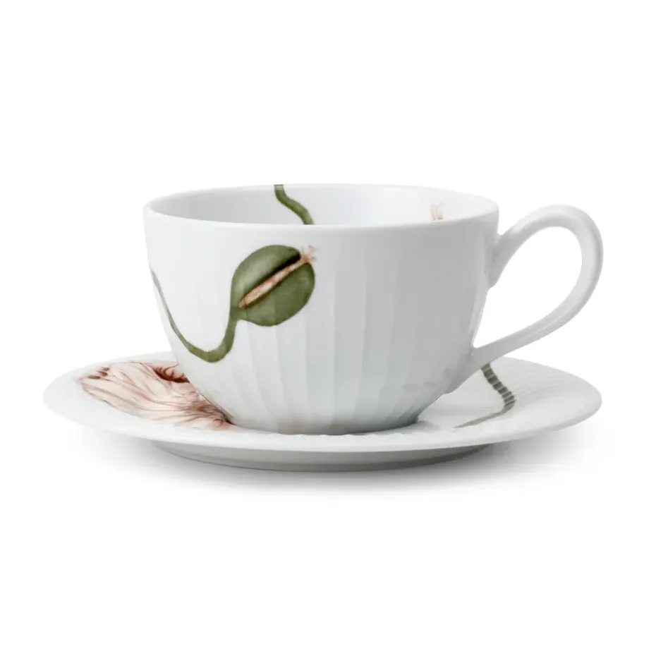 Taza de té y platillo Hammershøi Poppy 38 cl, blanco