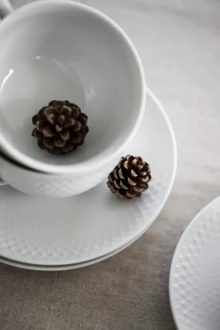 Taza de té y platillo Rhombe 24 cl, Blanco