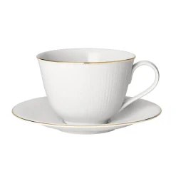 Taza de té y platillo Swedish Grace Gala, blanco