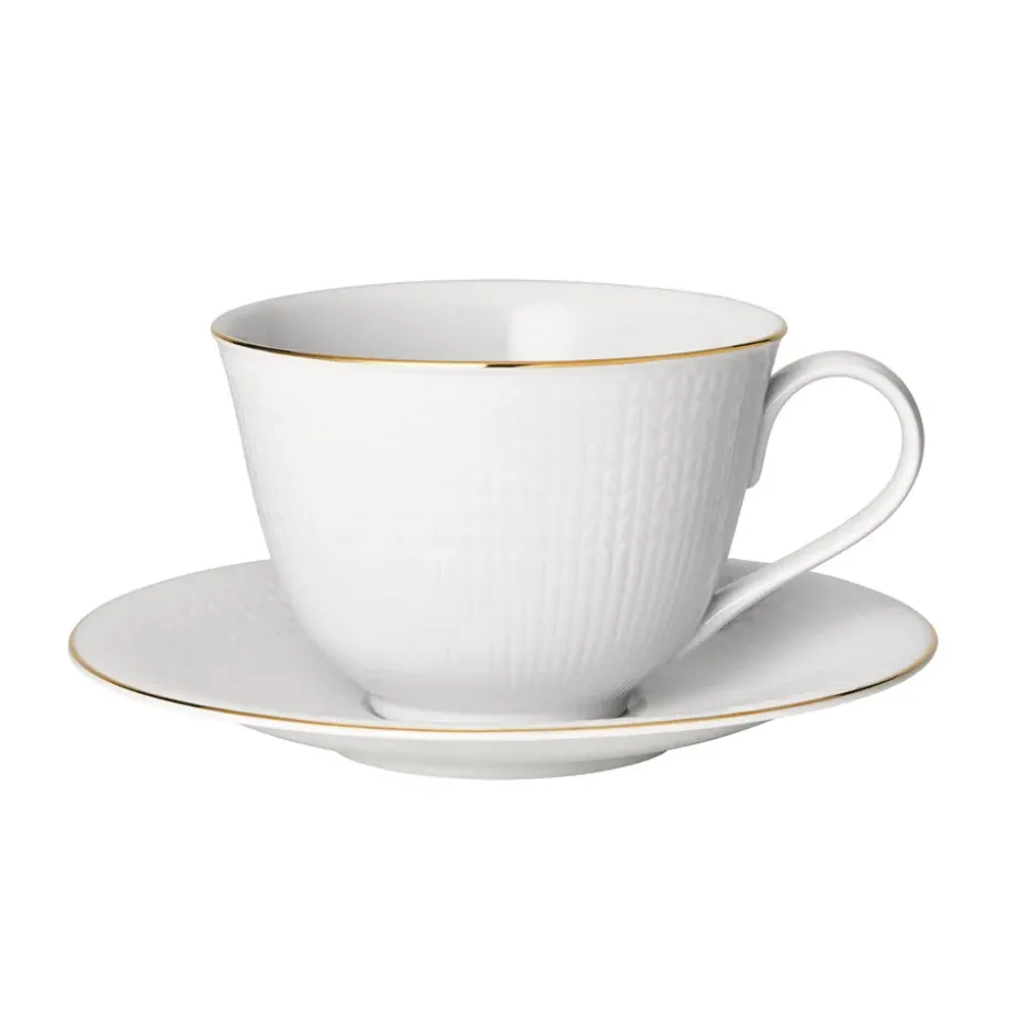 Taza de té y platillo Swedish Grace Gala, blanco