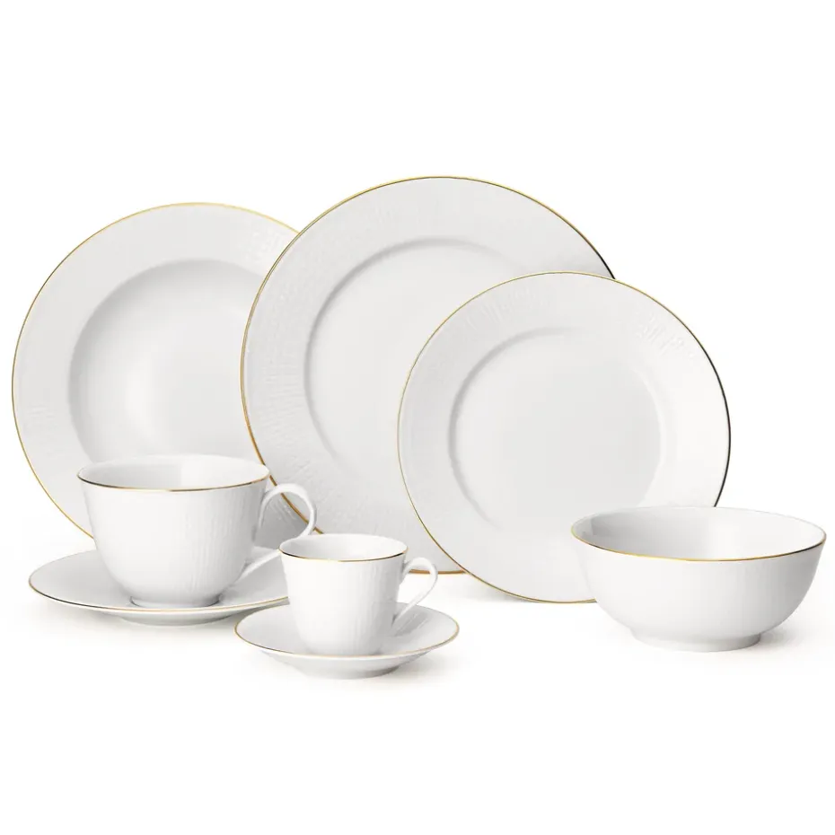 Taza de té y platillo Swedish Grace Gala, blanco
