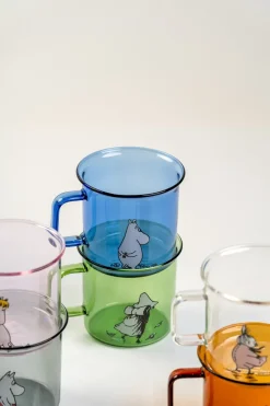 Taza de vidrio Moomin 35 cl, azul