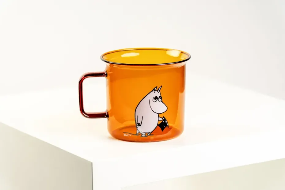 Taza de vidrio Moominpappa 35 cl, Amber