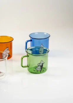 Taza de vidrio Snufkin 35 cl, verde