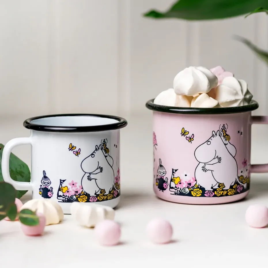 Taza esmaltada Mumin abrazo 25 cl, blanco