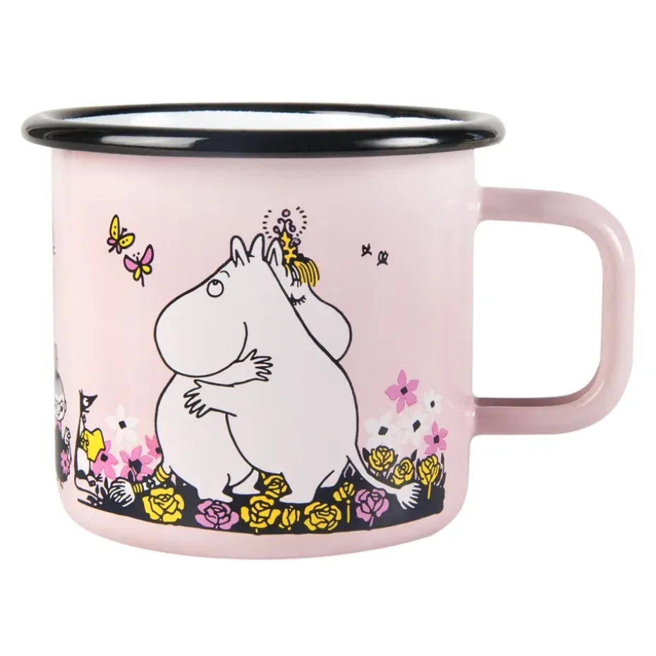 Taza esmaltada Mumin abrazo 37 cl, Rosa