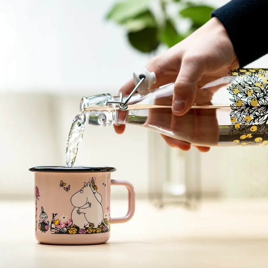 Taza esmaltada Mumin abrazo 37 cl, Rosa