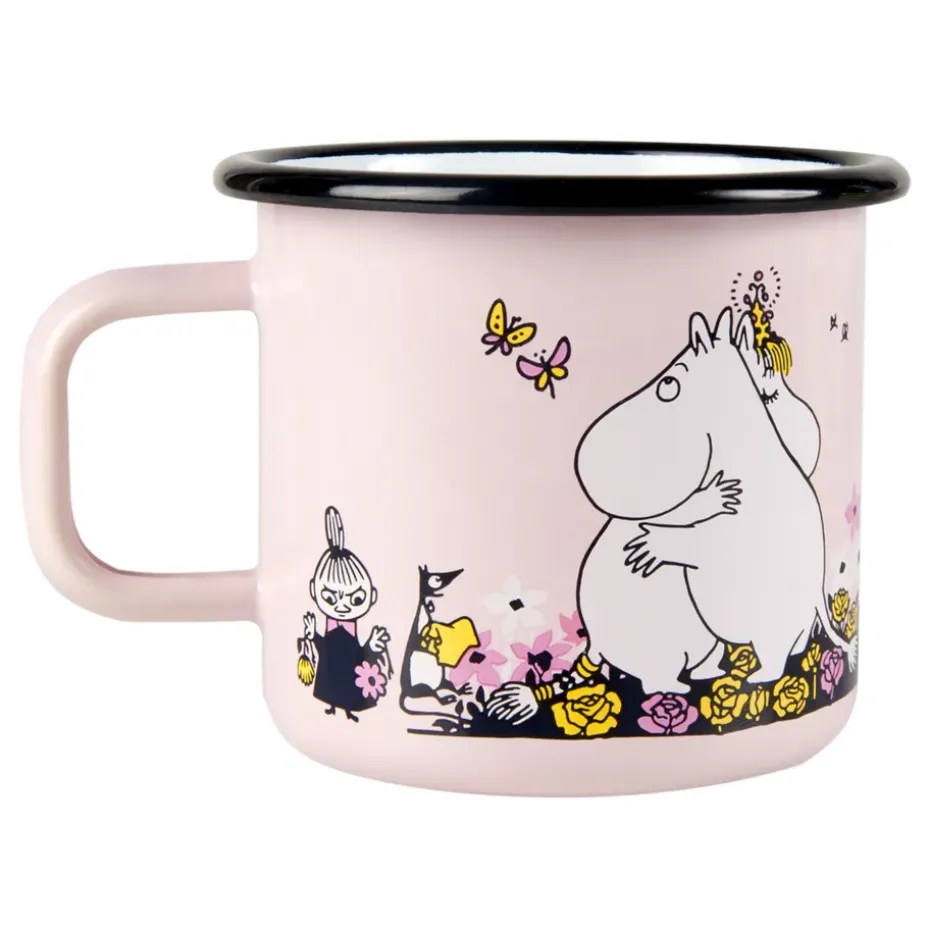 Taza esmaltada Mumin abrazo 37 cl, Rosa