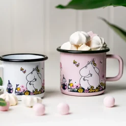 Taza esmaltada Mumin abrazo 37 cl, Rosa