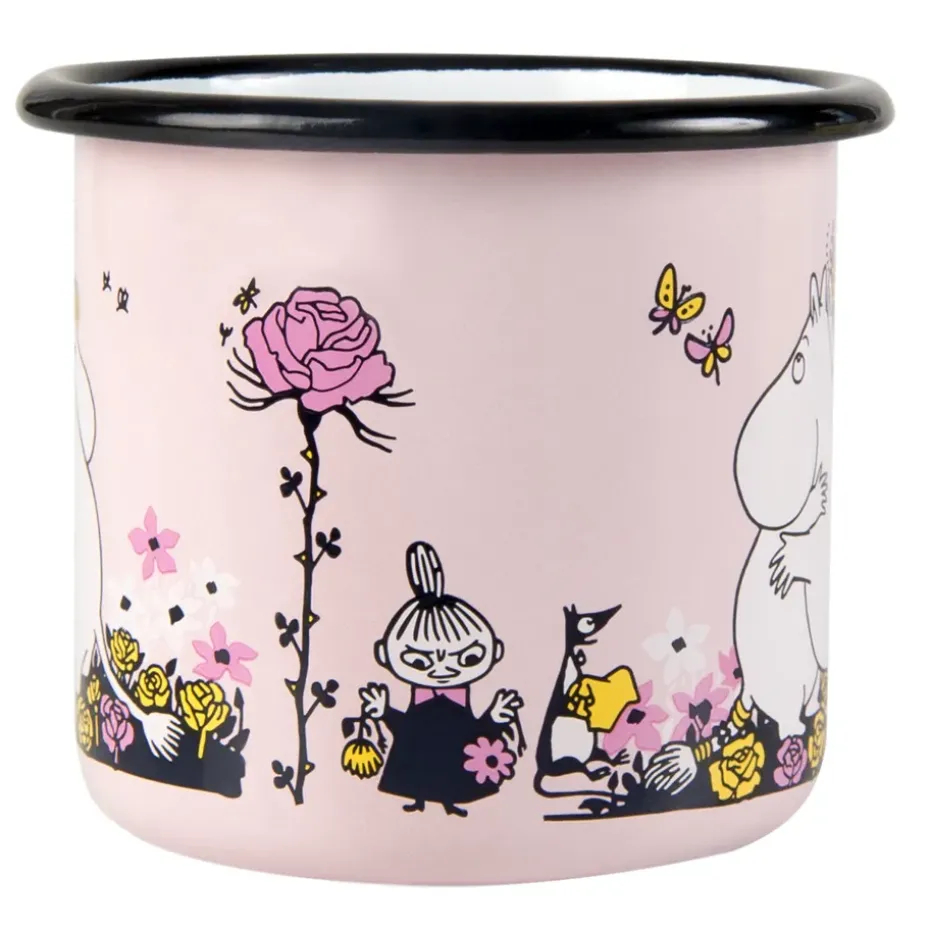 Taza esmaltada Mumin abrazo 37 cl, Rosa