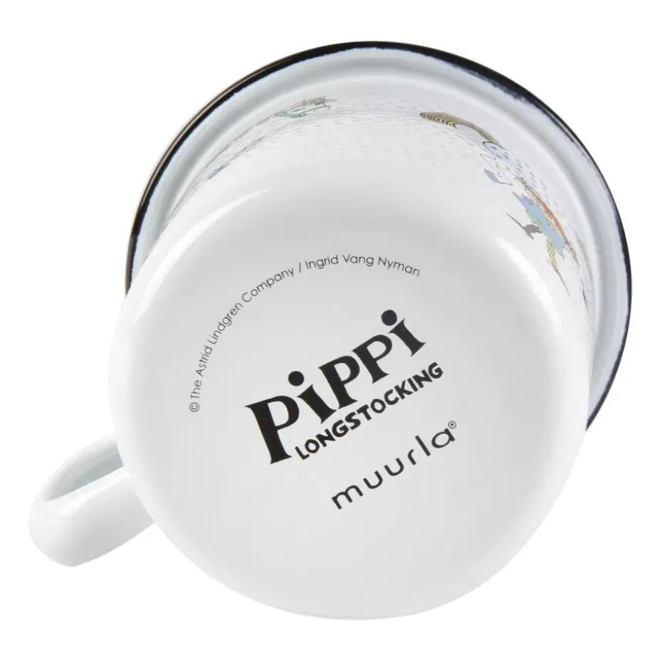 Taza esmaltada Pippi and the horse 2,5 dl, White
