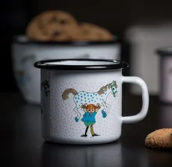 Taza esmaltada Pippi and the horse 2,5 dl, White
