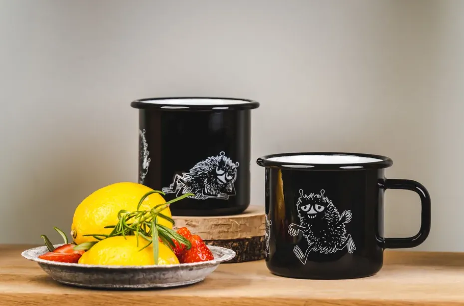 Taza esmaltada Stinky 37 cl, negro