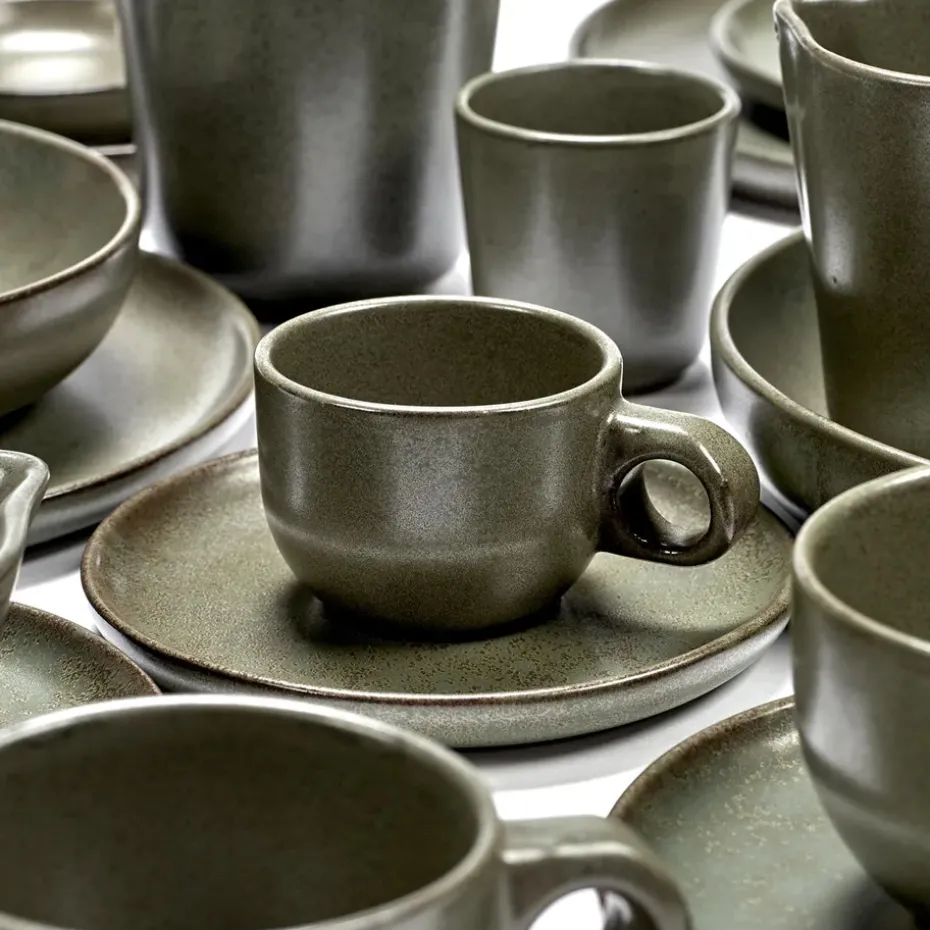 Taza espresso y platillo Surface 10 cl, Camogreen