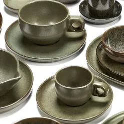 Taza espresso y platillo Surface 10 cl, Camogreen