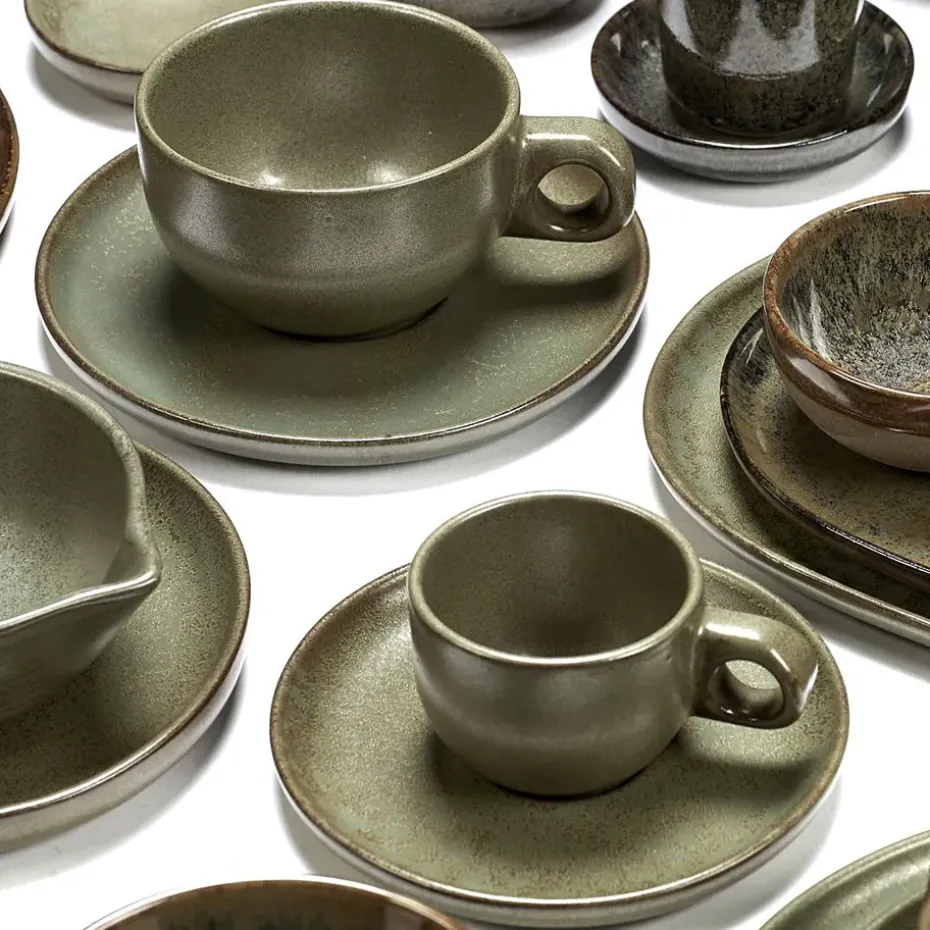 Taza espresso y platillo Surface 10 cl, Camogreen