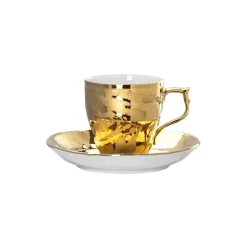 Taza espresso y platillo Rosenthal Heritage Midas, blanco-oro
