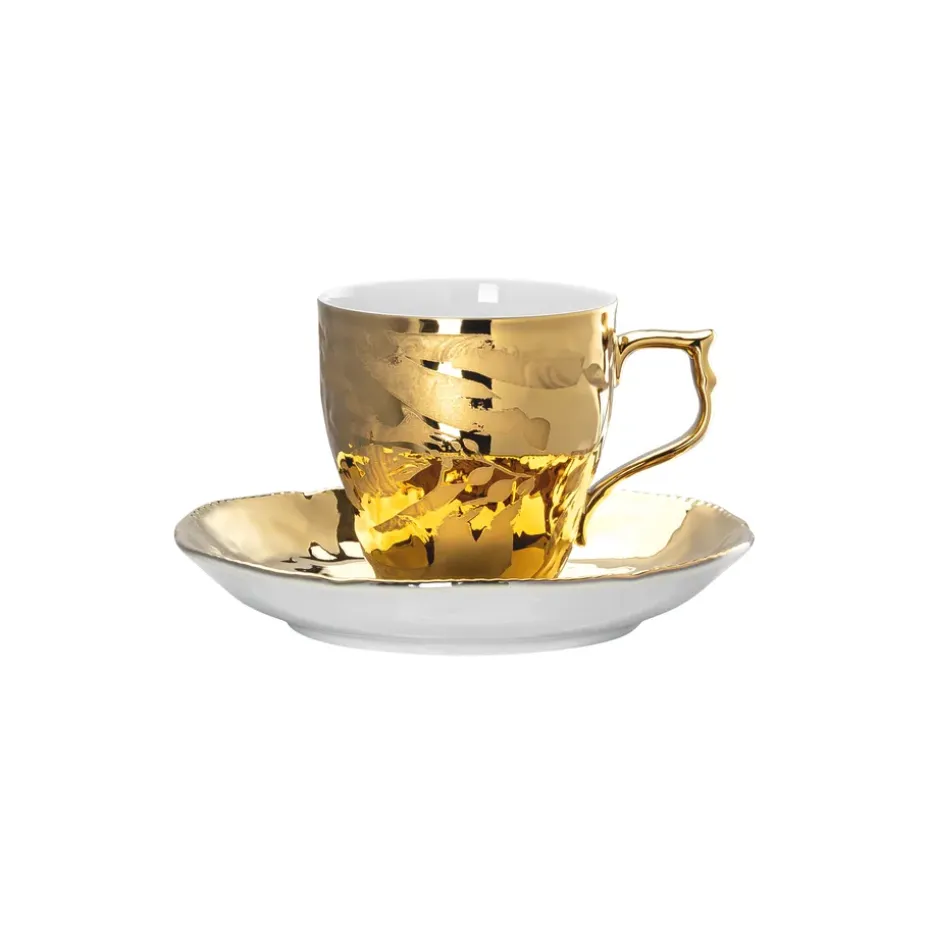 Taza espresso y platillo Rosenthal Heritage Midas, blanco-oro