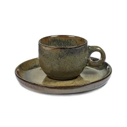 Taza espresso y platillo Surface 10 cl, Indi grey