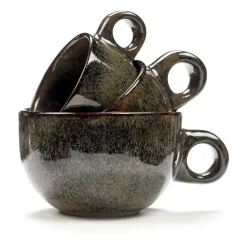 Taza espresso y platillo Surface 10 cl, Indi grey