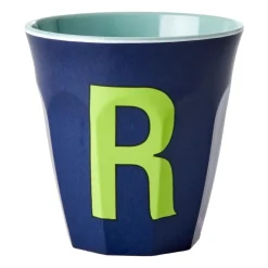 Taza melamina Rice mediana letra R 30 cl, Dark blue